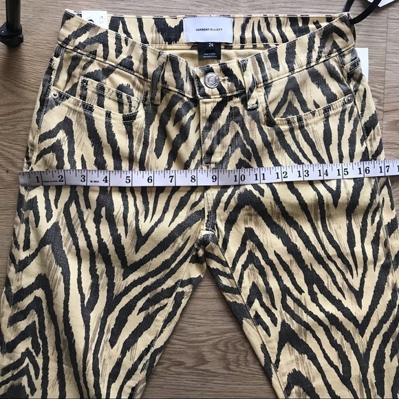 NWT Current/Elliott Zebra Jeans Y2K Street Style Cropped Straight Leg Size 24 - Picture 13 of 17